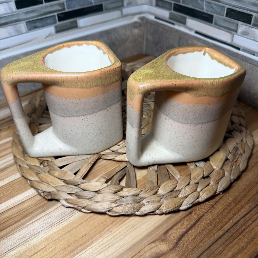 Rodolfo Padilla Stackable Stoneware Mugs Set 2 Mid Century Modern Studio Pottery